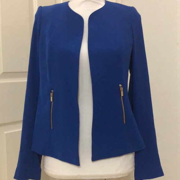 Calvin Klein Petite Zip-Pocket Crepe Jacket - Picture 2 of 10